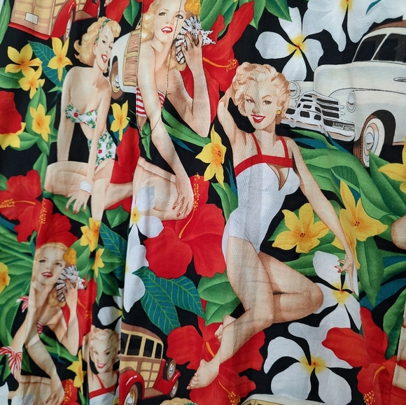 Loudmouth Golf Pants, Men's size 30L, Hawaiian Pin Up Girl Pattern (rack 2d) - Picture 2 of 7